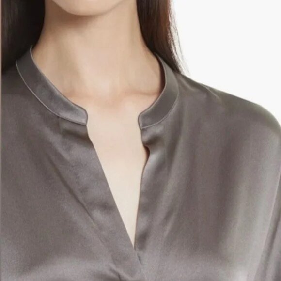 Vince Silk band collar blouse - size xs - Picture 3 of 11
